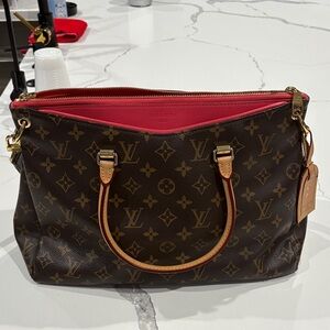 Louis Vuitton Brown and Red Monogram Shoulder Bag